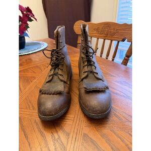 Ariat Heritage Lacer Brown US Womens‎ 10 B Distressed Leather Boot 33525